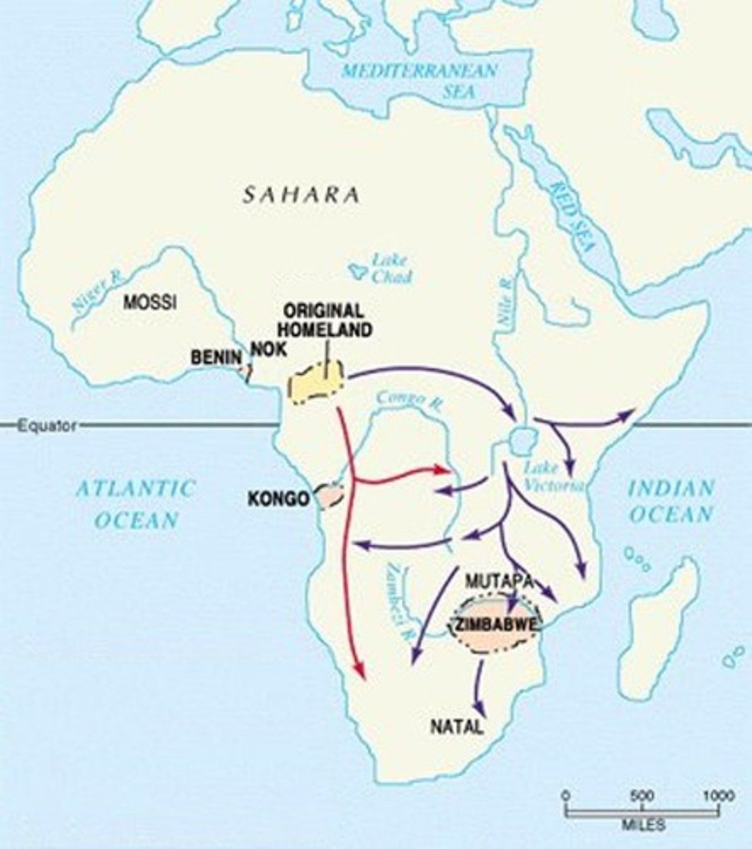 <p>A major African language family. Collective name of a large group of sub-Saharan African languages and of the peoples speaking these languages. Famous for migrations throughout central and southern Africa.</p>