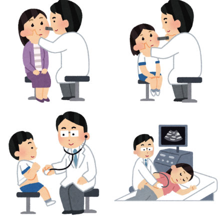 <p>examination; checkup</p>