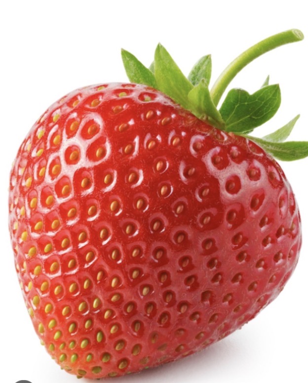 <p>una fresas</p><p>Recogí algunas fresas en la granja de naranjas muy grande</p>