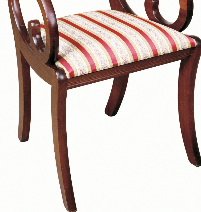 <p>Also known as Scimitar Leg, Swept Leg, and Waterloo Leg; Rearward-curving front leg of chair or sofa resembling a cavalryman's curved sword; Usually rectangular in section, sometimes with a reeded, fluted or gently rounded front<br>Tapered slightly toward the bottom</p>