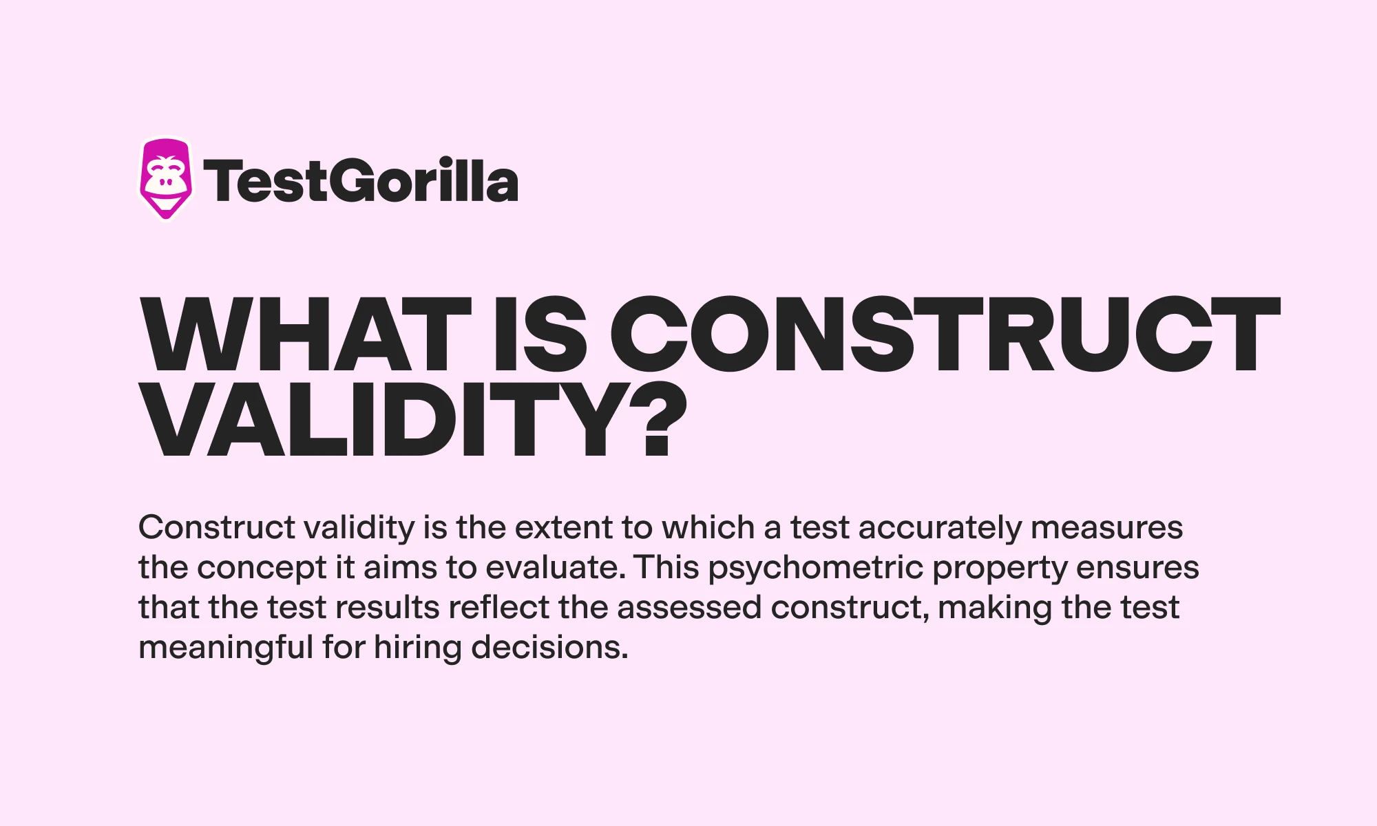 <p>Extent to which the test measures a given characteristic, trait or construct. What it is truly assigned to assess</p>