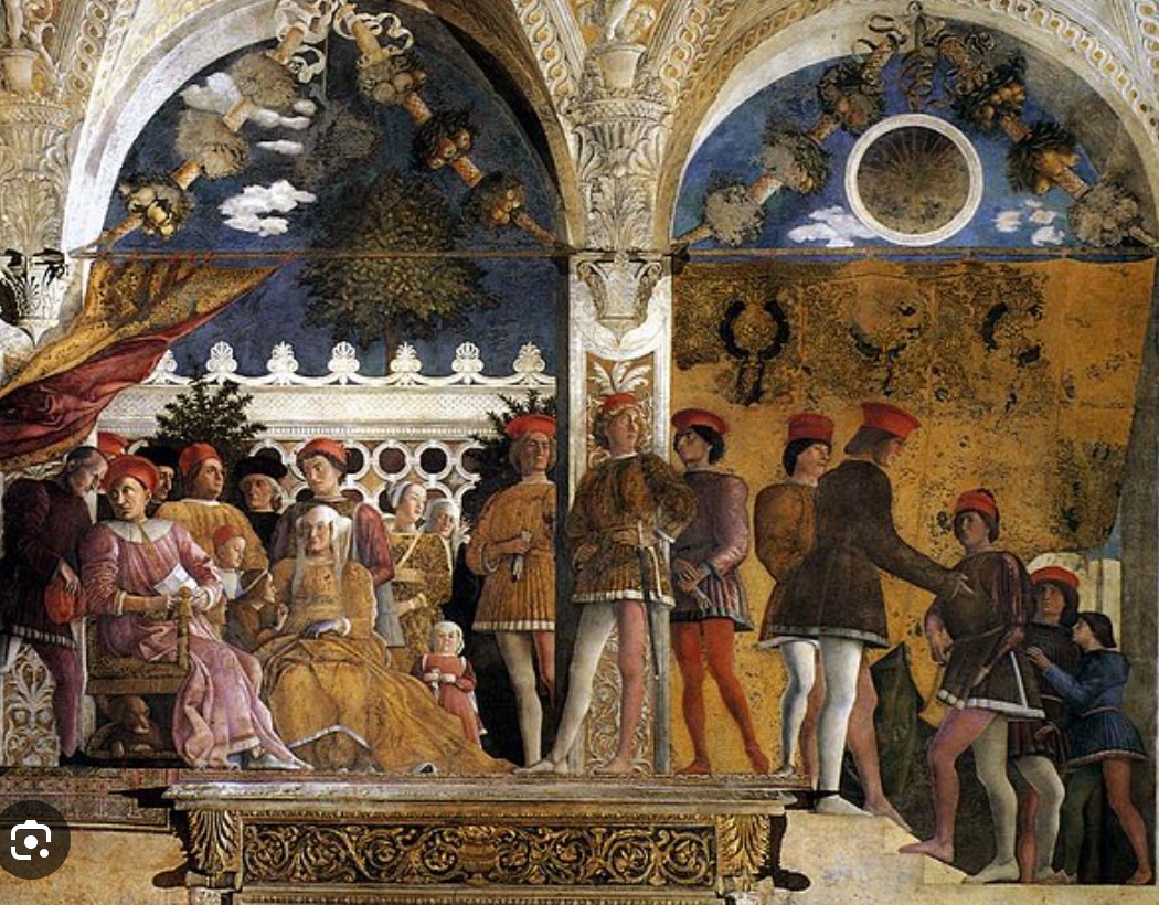 <p></p><p><strong><em>Andrea Mantegna,__________, 1465-1474, fresco, Palazzo Ducale, Mantua Italy</em></strong></p>