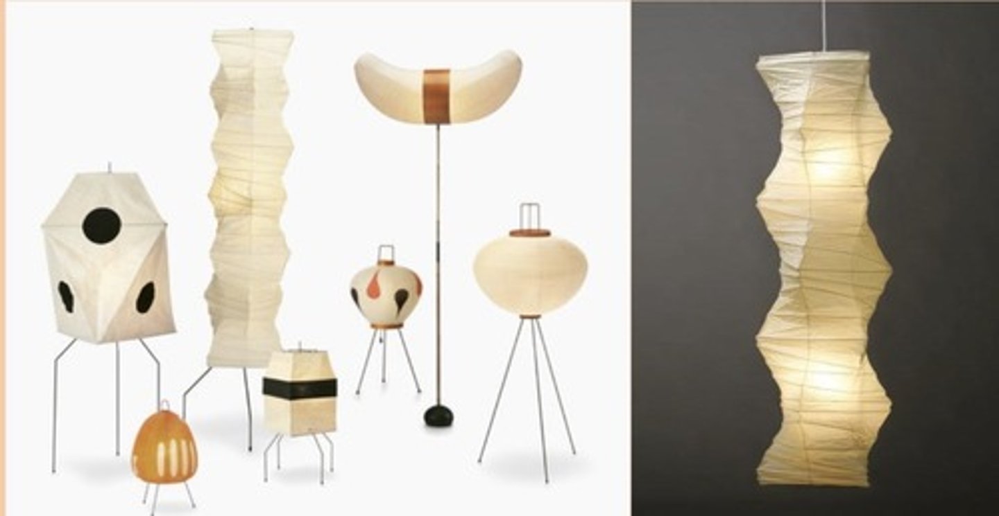 <p>Akari means light buoyant or bright<br>These lamps were made to be collapsible, folded flat to be packed and cheaply shipped</p>