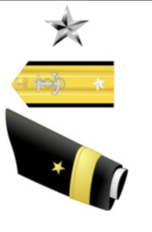 <p>1 Silver star, 2" Gold Stripe</p>