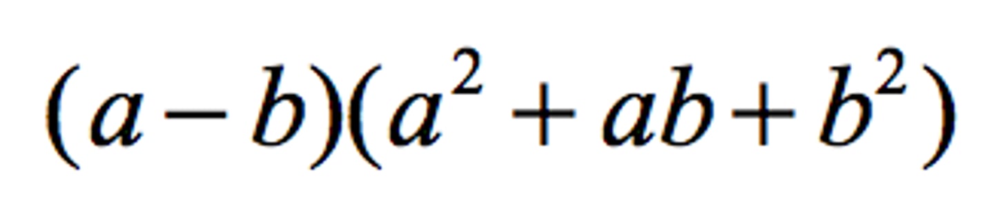 <p>a^3-b^3= (a-b) (a^2+ab+b^2)</p>
