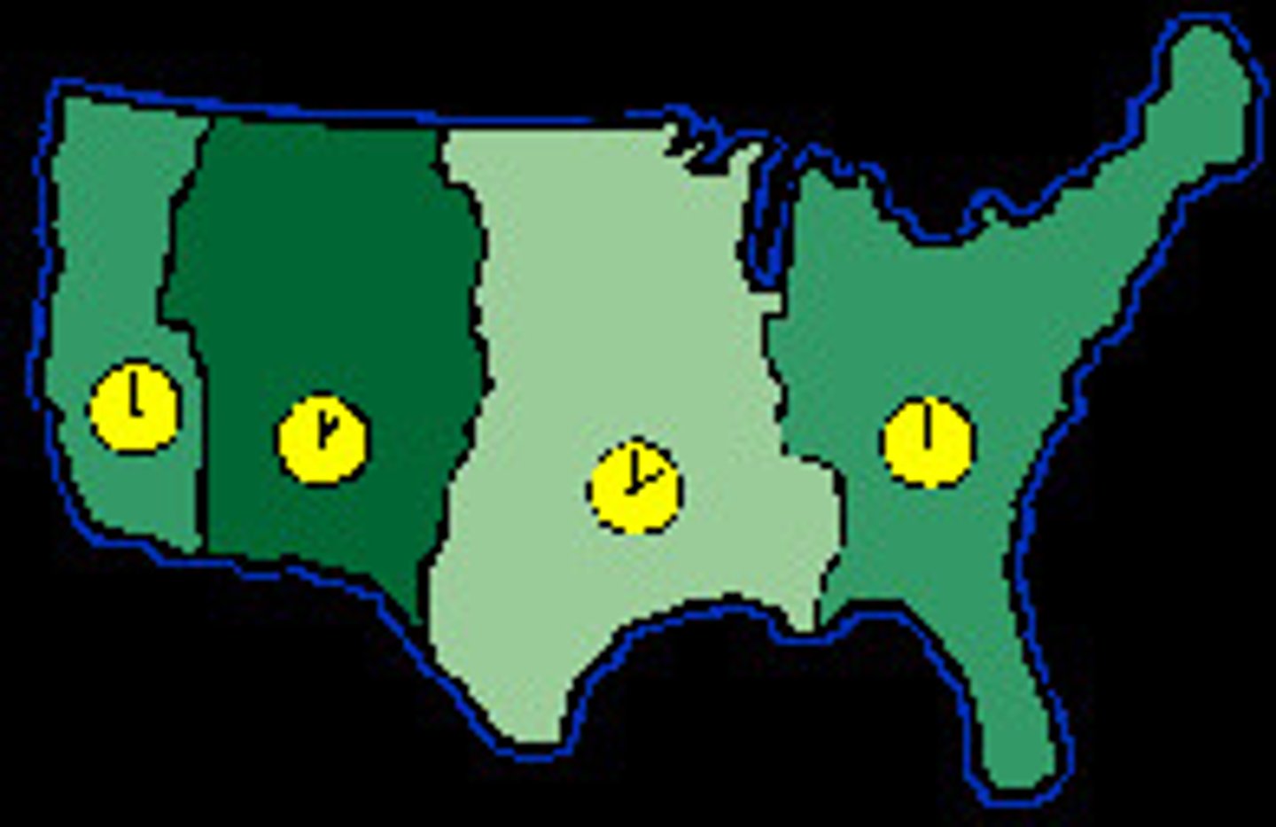 <p>What are the names of the four time zones in the United States?</p>