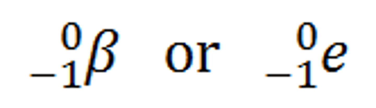 <p>the particle formed by changing a neutron to a proton</p>