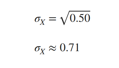 <p>We can also find the standard deviation of X, σX, which is just the square root of the variance of discrete random variables</p>