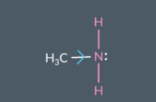 <p>We can draw the direction the electrons move with an arrow on the carbon-nitrogen (C-N) bond.</p><p></p>