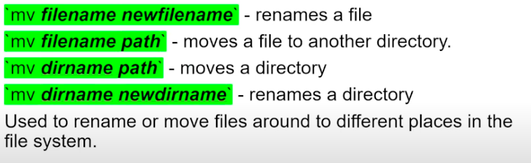 <p>command to move a file to another location in the file-system or rename the file</p>