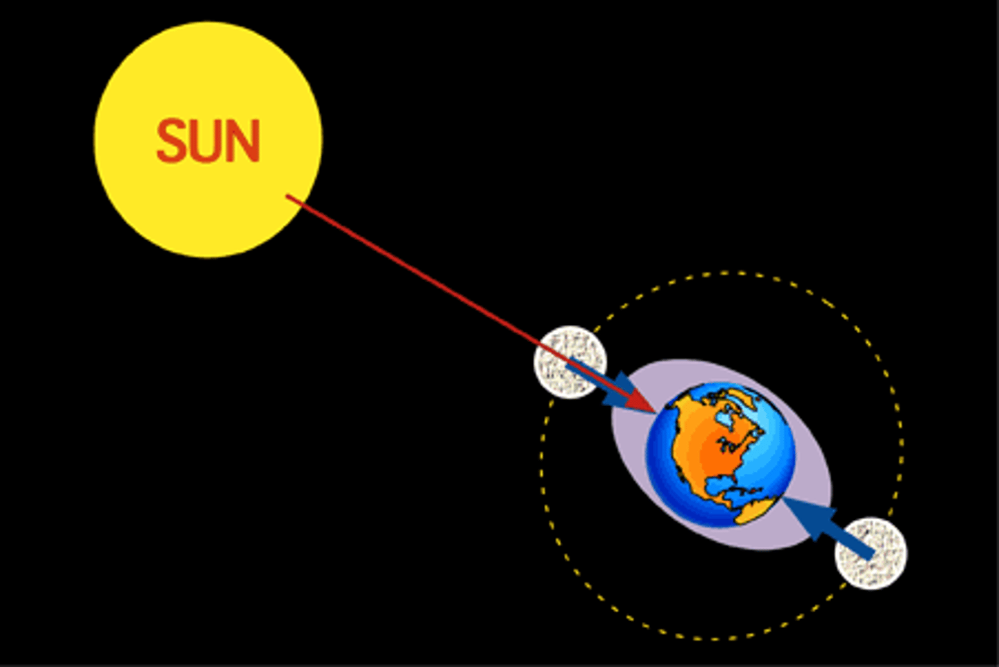 <p>changes in sea level as the result of the Moon; regular movements which occur every day</p>
