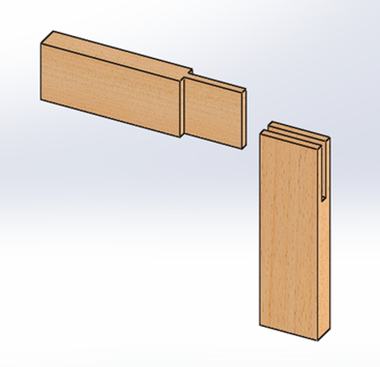 <p>Also known as open tenon, open mortise and tenon, or tongue and fork joints, this joint is where the through mortise is open on one side and forms a fork shape. The mate has a through tenon or necked joint. Bridle joints are commonly used to join rafter tops, also used in scarf joints and sometimes sill corner joints in timber framing.</p>