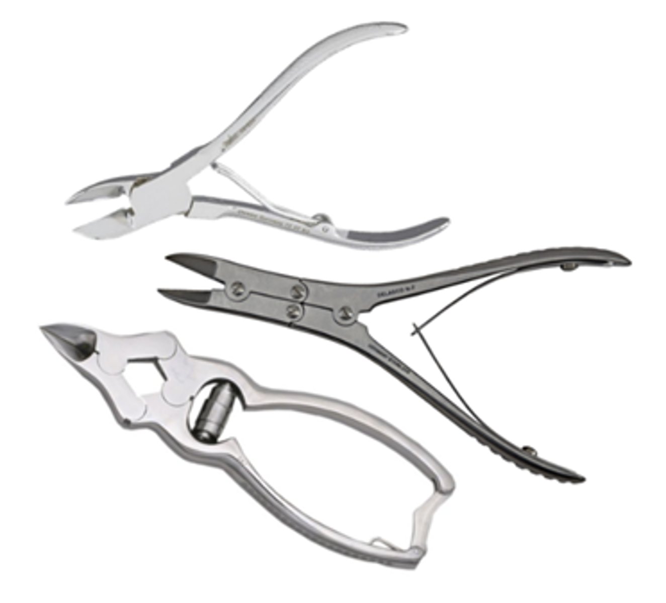 <p>an instrument used to cut toenails &amp; fingernails, &amp; occasionally used to trim small bone fragments</p>