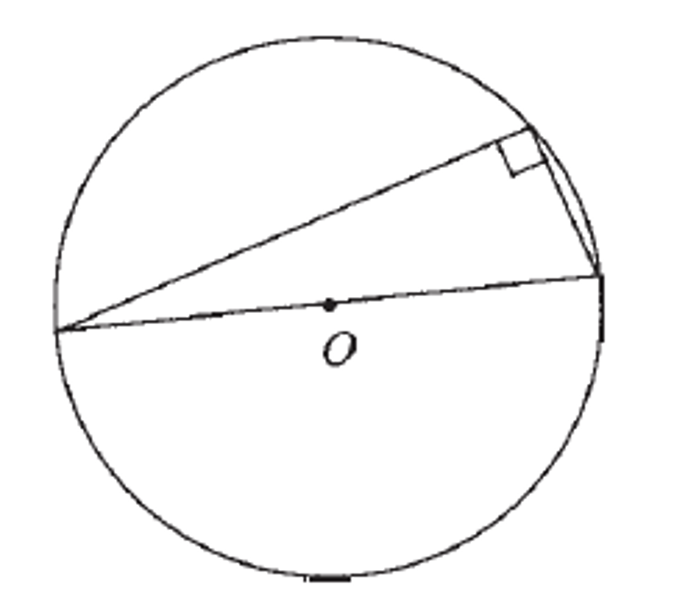 <p>angles in a semi-circle = 90</p>