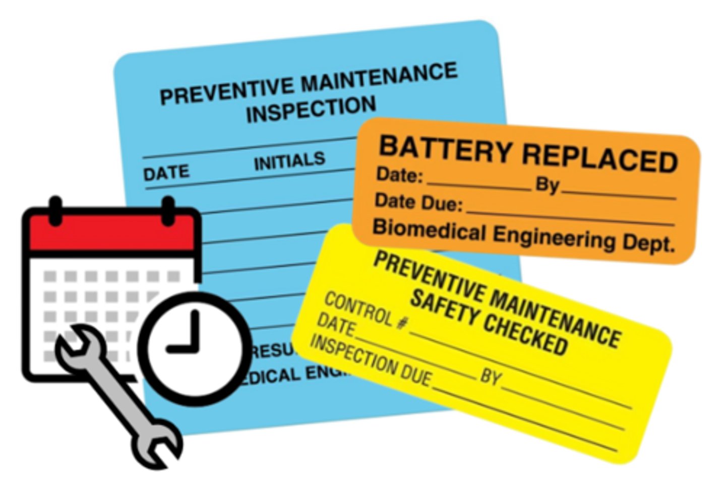 <p>planned equipment inspections done as part of routine instrument care, which enables technicians to detect & correct equipment failures before they occur</p>