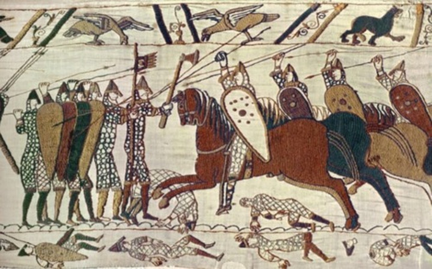 <p>William the Conqueror invades England and seizes the English throne after winning the Battle of Hastings.</p>