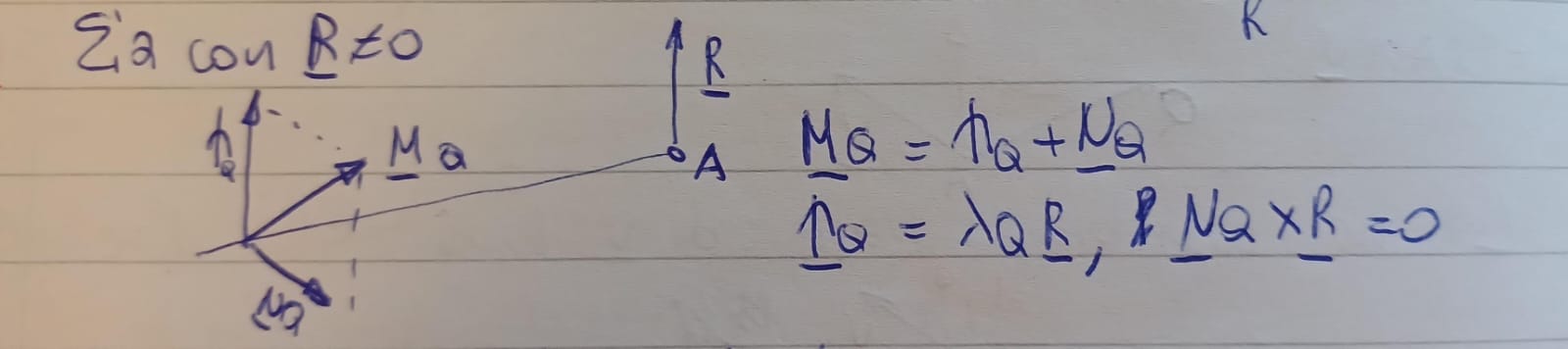 <p>si puo scomporre in una componente normale ad R e una parallela ad R<br></p>