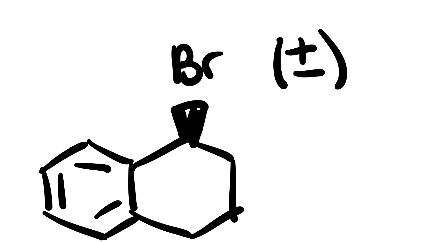 <p>Br adds on wedge (+-)</p>