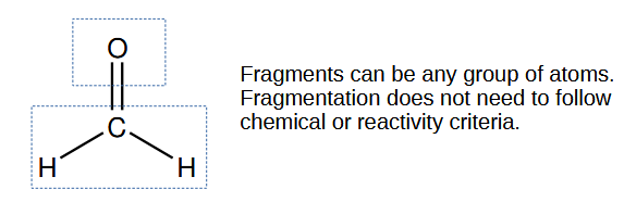 <p>Break it into fragments. Don’t need to follow any chemical rules but ideally keep the symmetry of the molecule. A single plane ought to be a symmetry element of both fragments (in this case down the middle)</p>