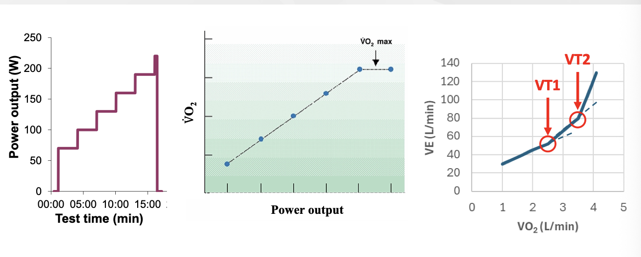 <p>The point during progressive exercise intensity when ventilation increases disproportionately to oyxgen consumption</p>