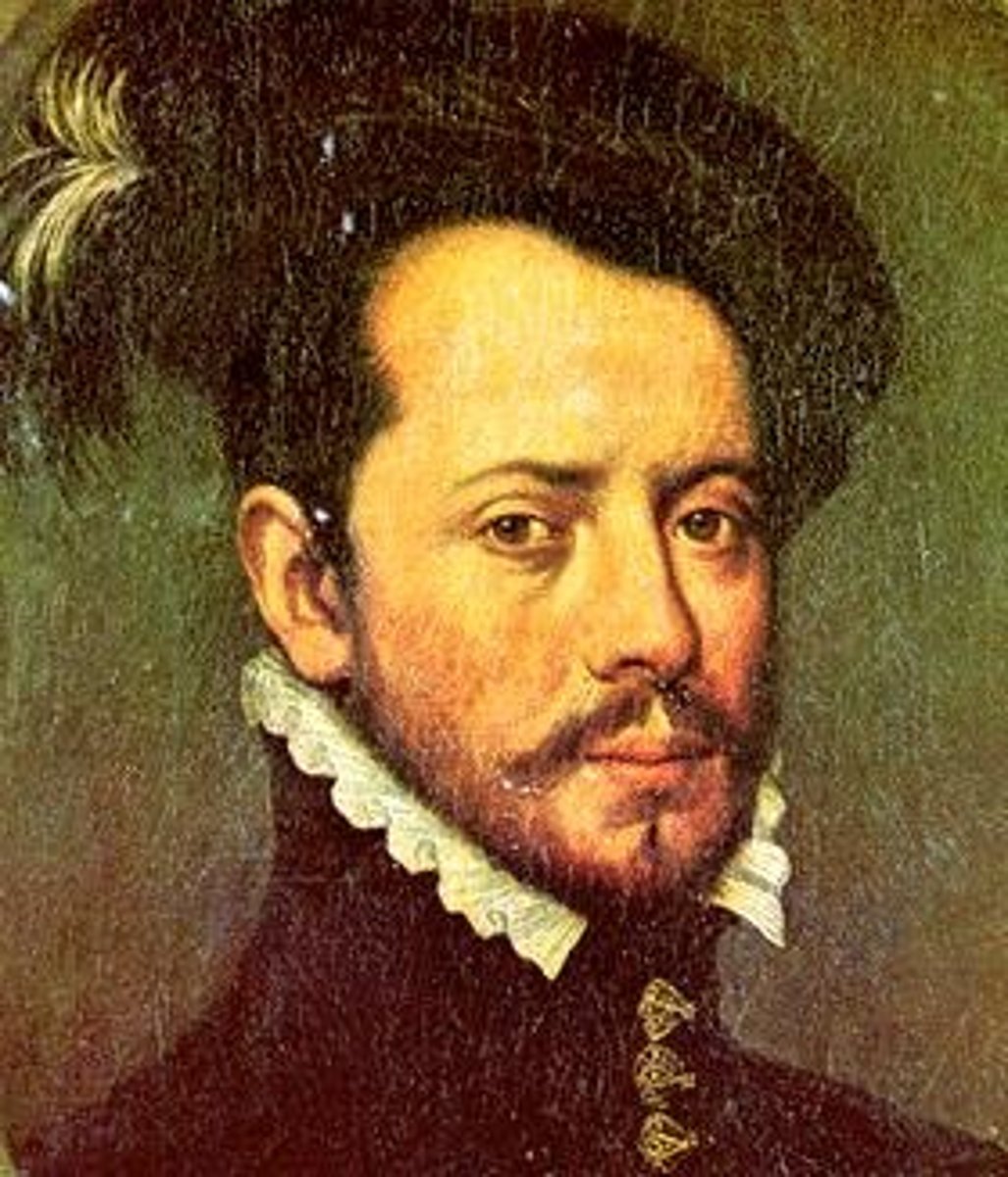 <p>a. conquistador<br>b. Spain<br>c. Hernan Cortes conquered the Aztec Empire of Mexico for Spain. His destruction of the Aztecs paved the way for Spanish colonization of North America.</p>