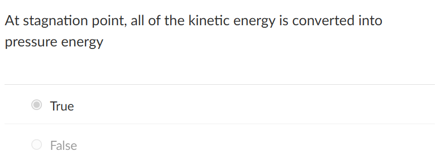 <p>stagnation point, ke converted to pressure energy</p>