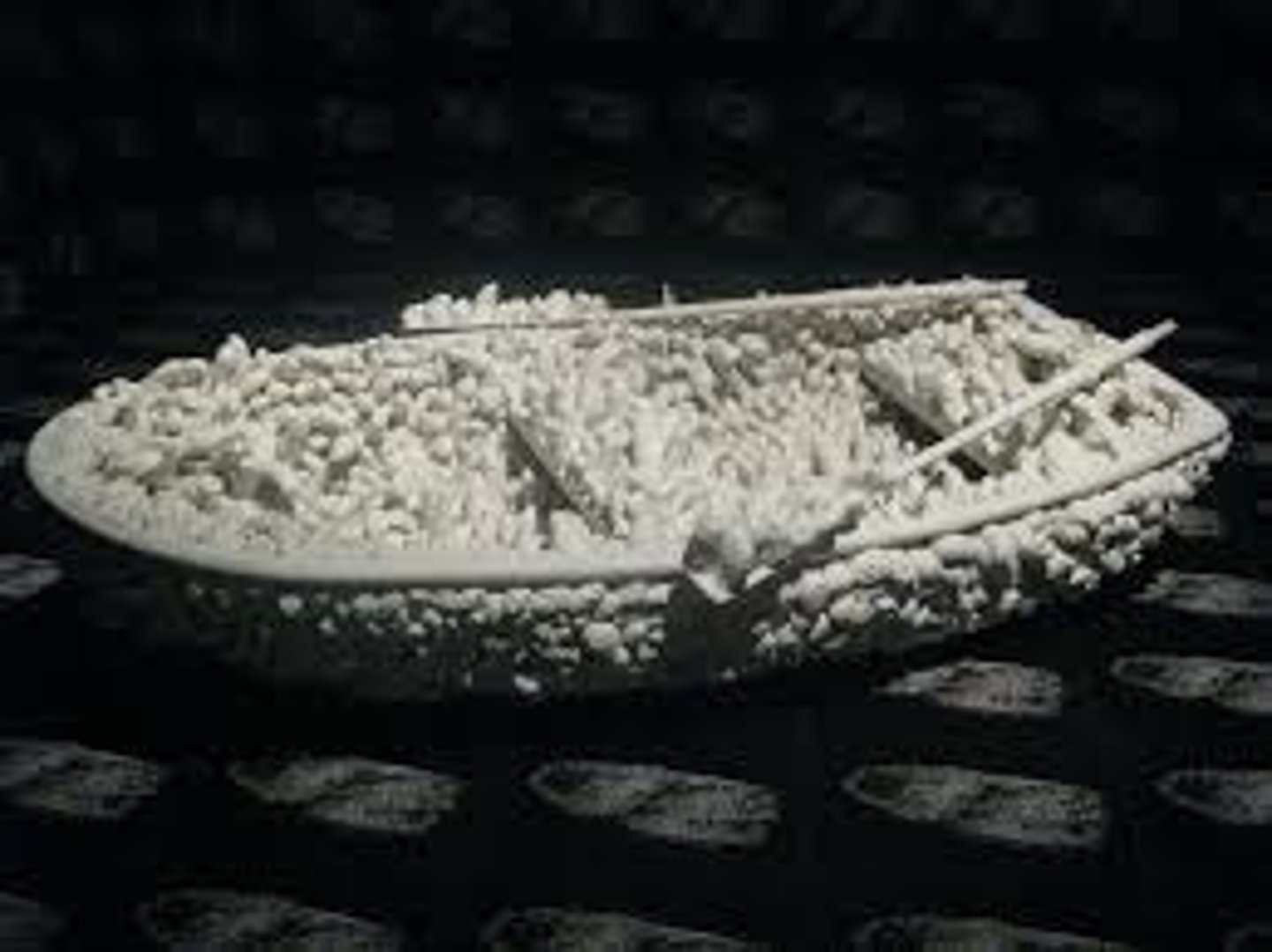 <p>a landmark mixed-media installation by Yayoi Kusama, featuring a, "phallus-covered" rowing boat surrounded by 999 posters of the same image, creating an immersive,, "obsessional" environment. Considered her first installation, the piece explores themes of sexuality, fear, and, "repetition".</p><p>The work is a, "psychological self-portrait," representing Kusama's, "fear and obsession" with sexuality. The repetition of the image is seen as a way to control these fears, often described as, "repetitive insistence".</p>