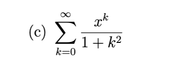 <p><span>Find the radius of convergence and the interval of convergence</span></p>
