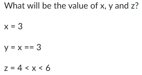 <p>Values of x y and z?</p>
