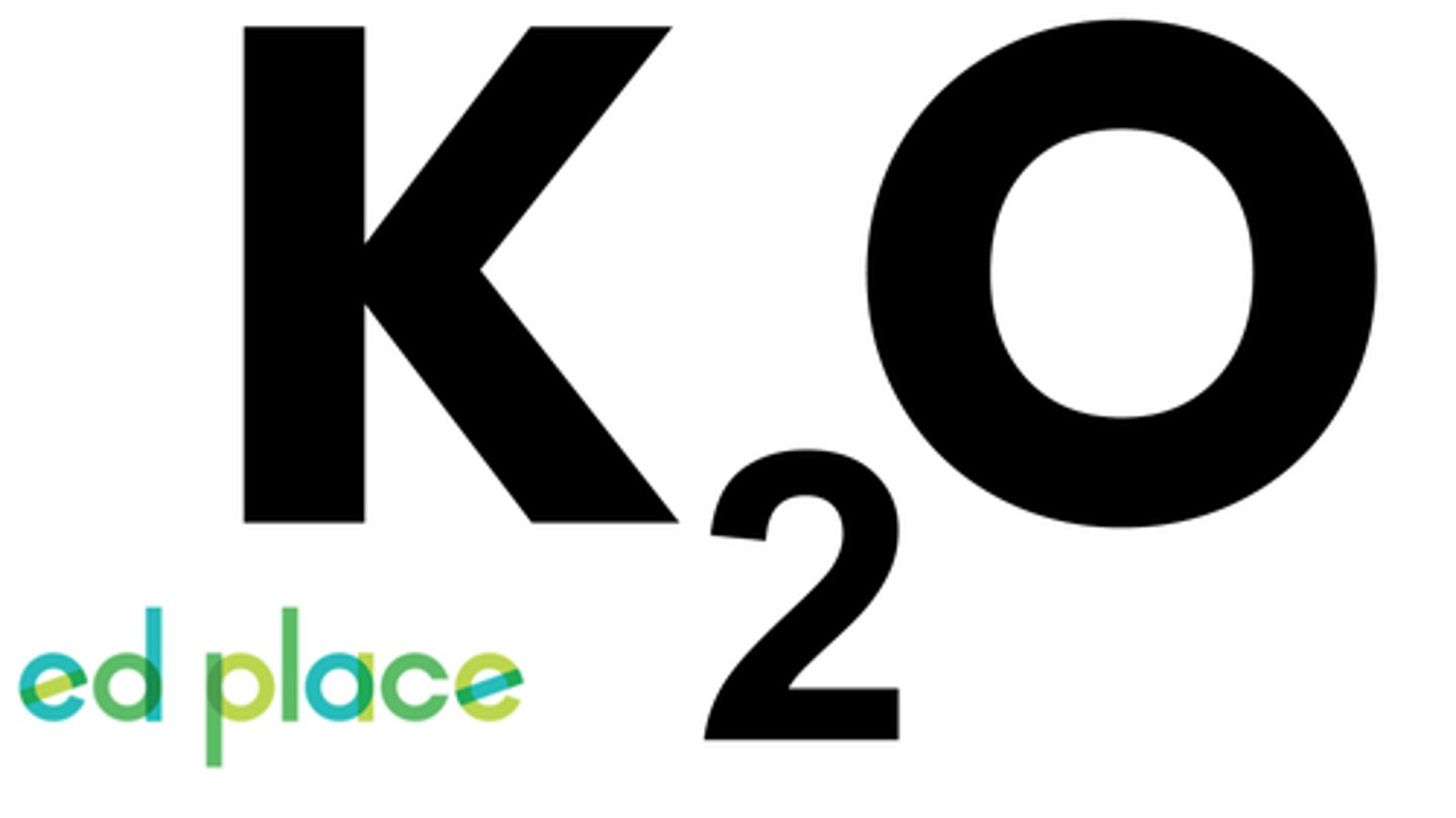 <p>(Remember - a capital 'K', small '₂' and a capital 'O')</p>