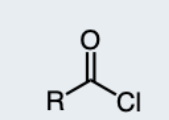 <p>A reactive functional group containing a carbonyl and a chlorine.</p>
