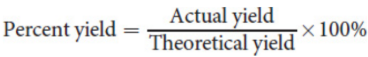 <p>The ratio of the actual yield to the theoretical yield, multiplied by 100 percent</p>