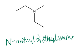 <p>N-methyldiethylamine</p>