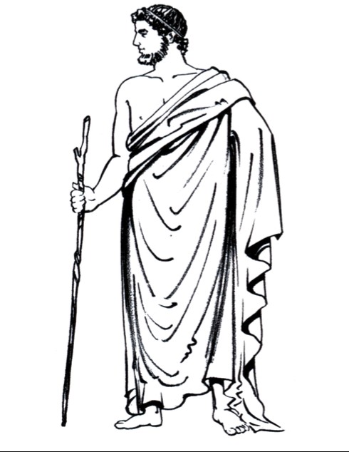 <p><span style="background-color: transparent;">Worn by both men and women,  a wrapped shawl that left one arm uncovered. The only garment worn by most philosophers ie this and nothing else</span></p>