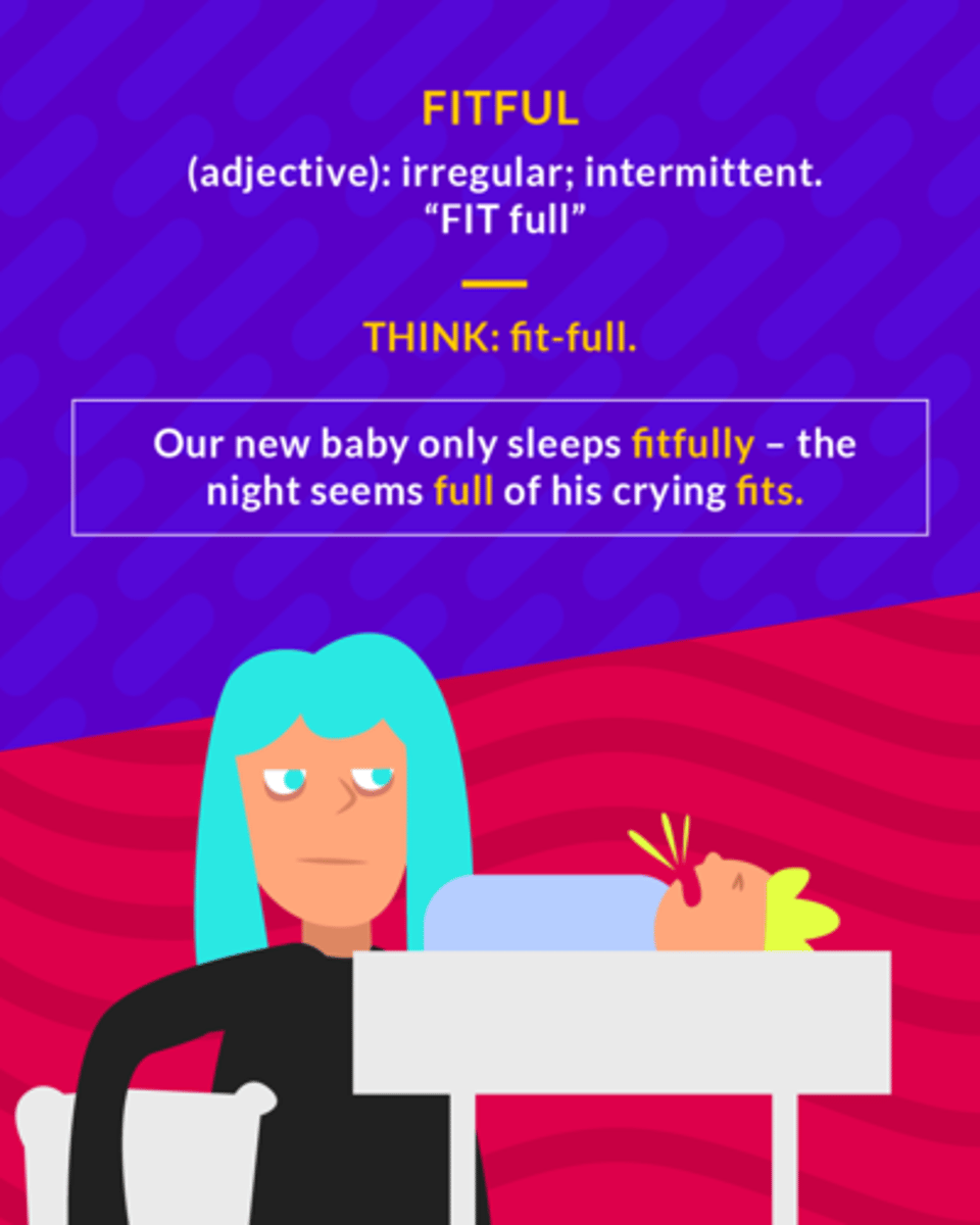 <p>(adj.) irregular, intermittent</p>