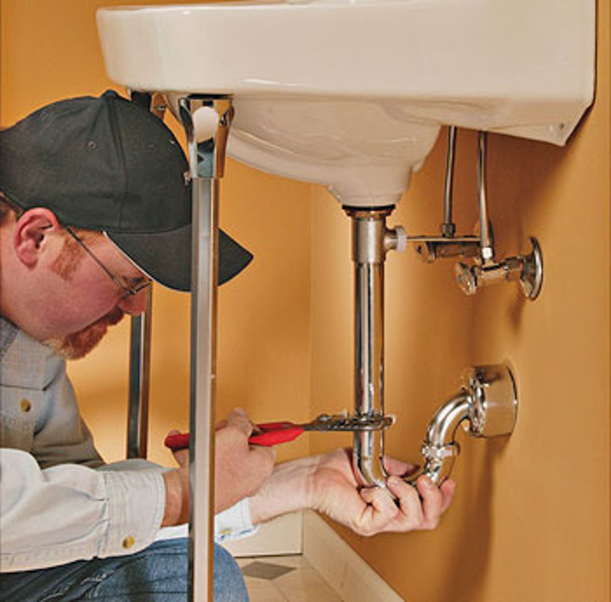 <p>fixes water pipes, toilets, and sinks</p>
