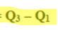 <p>Q<sub><sup>3</sup></sub> - Q<sub>1</sub></p>
