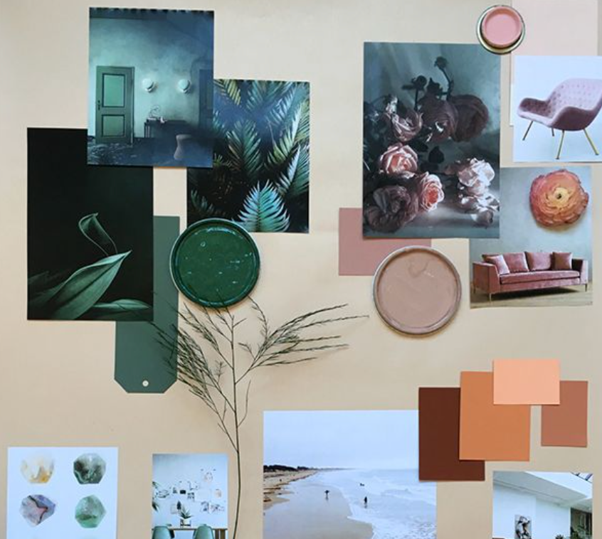 <p>Интерьерийн уур амьсгал, мэдрэмжийг илэрхийлсэн зураг, өнгөний самбар.</p>