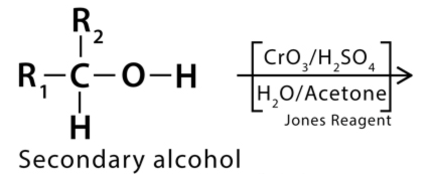 <p>What does Jones reagent oxidize a secondary alcohol to?</p>
