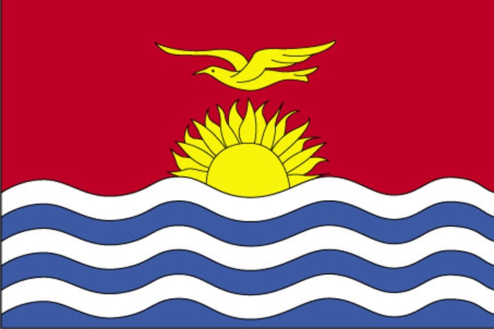 <p>Frigate bird = power, freedom and cultural dance patterns. </p><p>Rising sun/tropical sun as the country lies astride the Equator. </p><p>Sea = the Pacific Ocean which surrounds the country.</p>