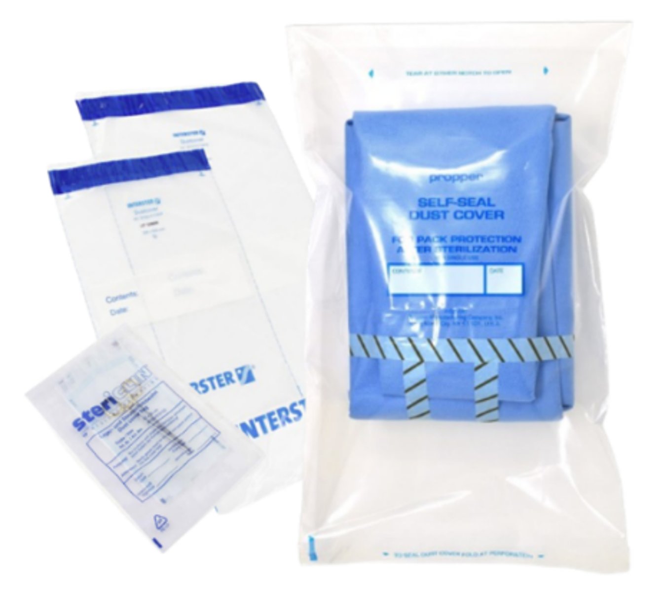 <p>a plastic overwrap that can be applied to sterile packages to protect them from damage & contaminants until the point of use (sometimes called dust covers or sterility maintenance covers)</p>