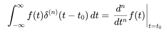 <p>For the n-th derivative of the impulse:</p>