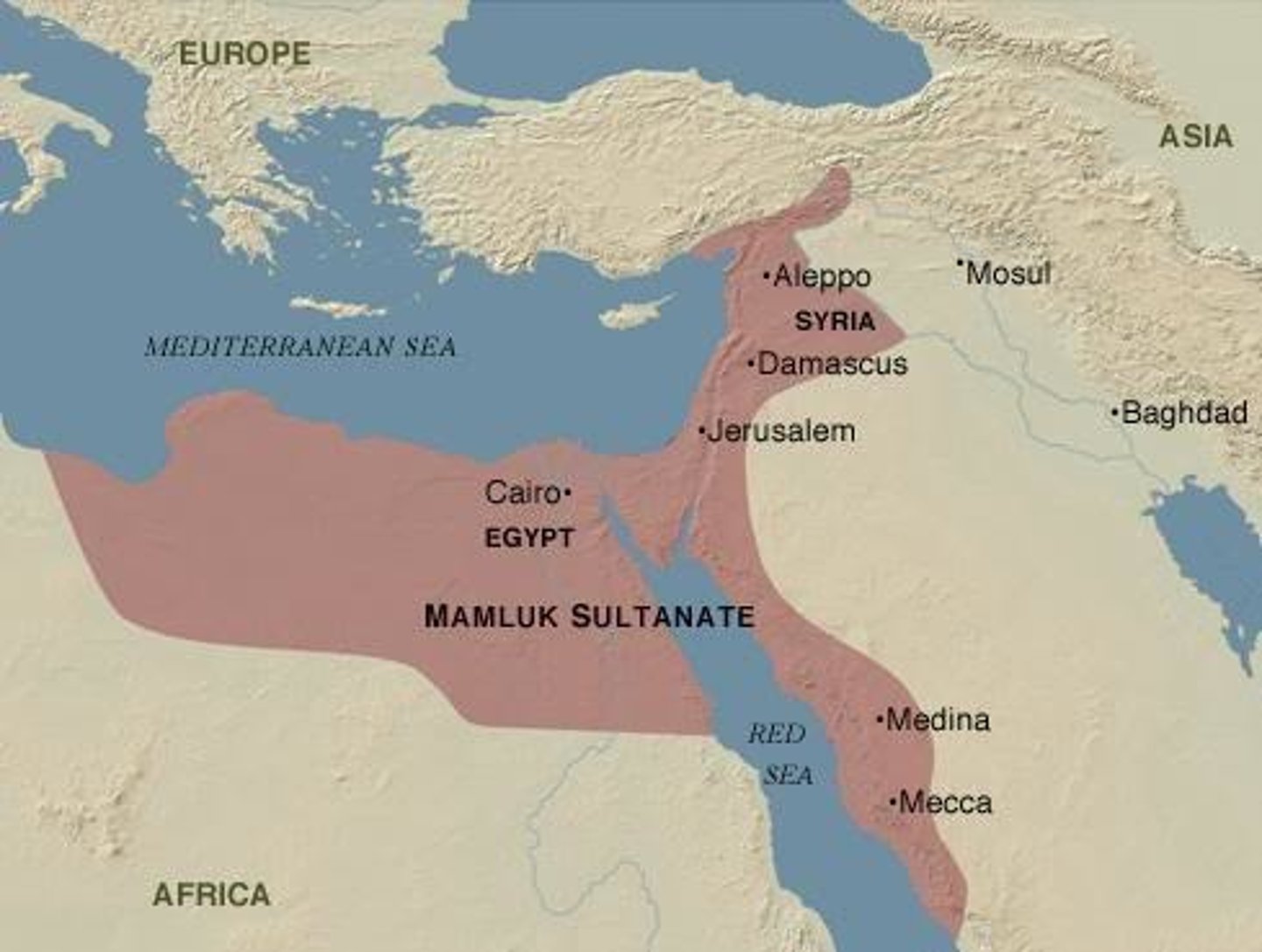 <p>A political unit in Egypt established by Mamluks that lasted from 1250-1517.</p>