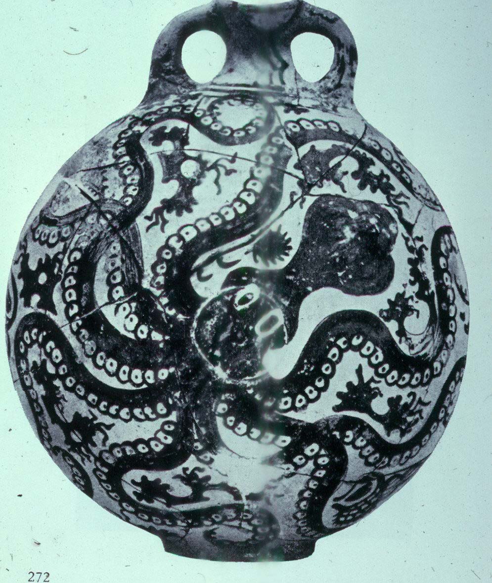 <p>“Marine Style” pilgrim flask with an octopus</p>