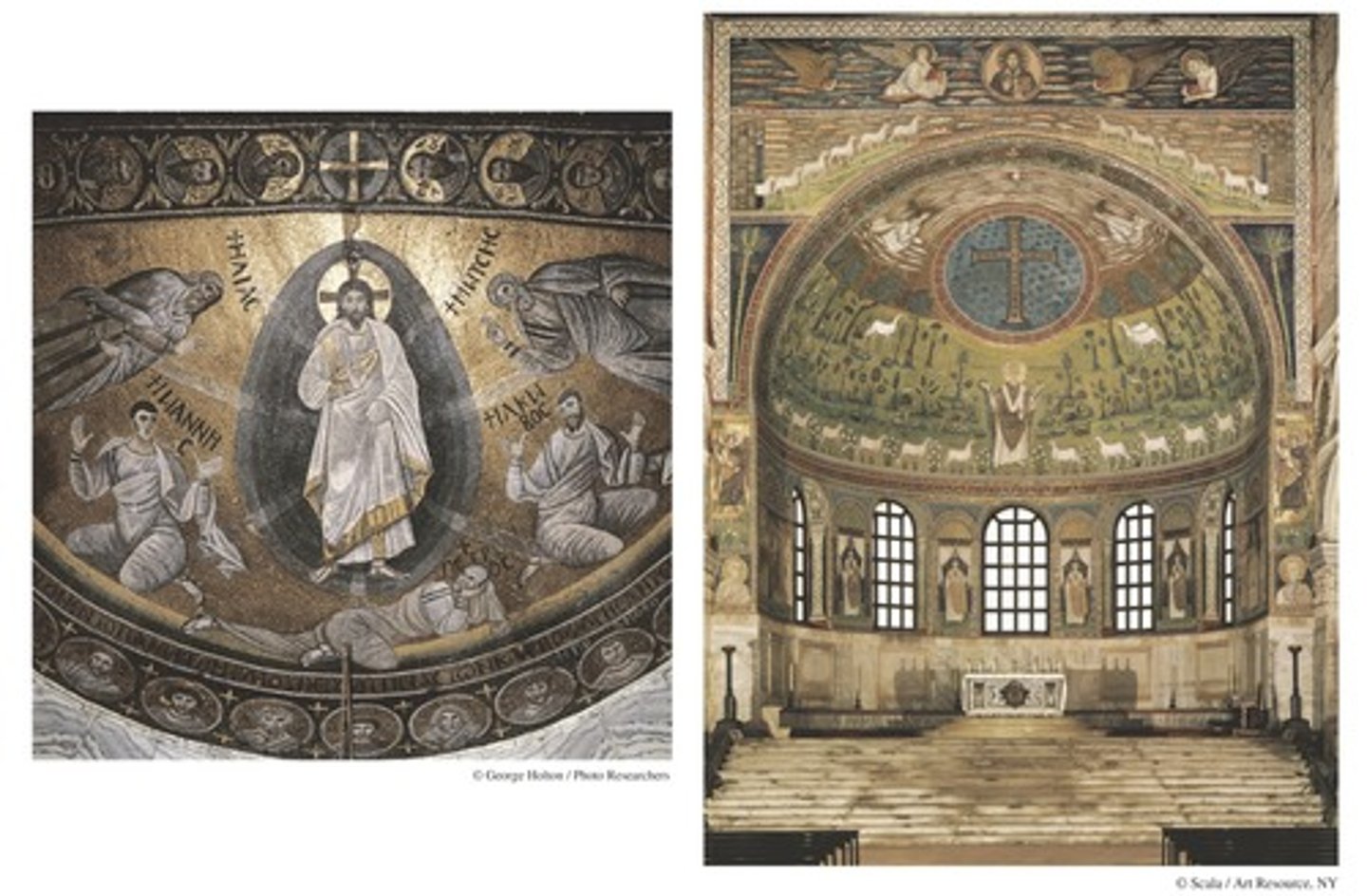 <p>The compositional focus of the work on the right is a</p><p>A</p><p>saint</p><p>B</p><p>prophet</p><p>C</p><p>pilgrim</p><p>D</p><p>pope</p>
