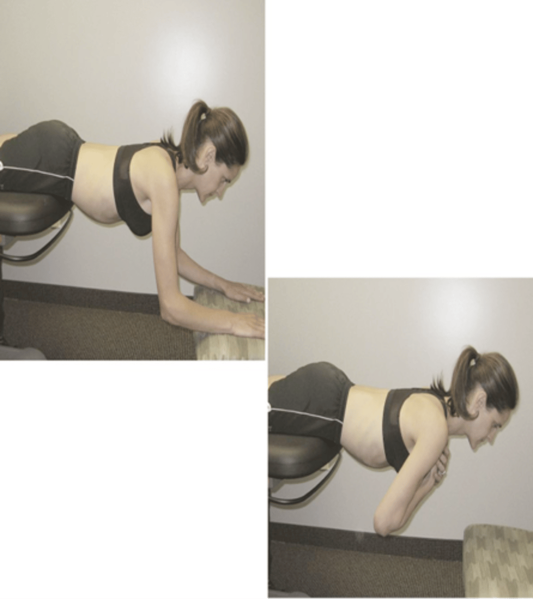 <p>- Patient begins in supported position, then extends trunk and holds for as long as possible</p><p>- Assessment for:</p><p>• Endurance</p><p>• Strength</p>