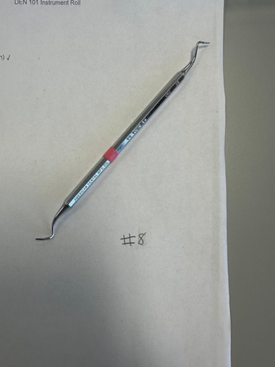 <p>Used to cut enamel and place bevets along the gingival enamel margins oft he preparation (hand manual cutting instruments)</p>