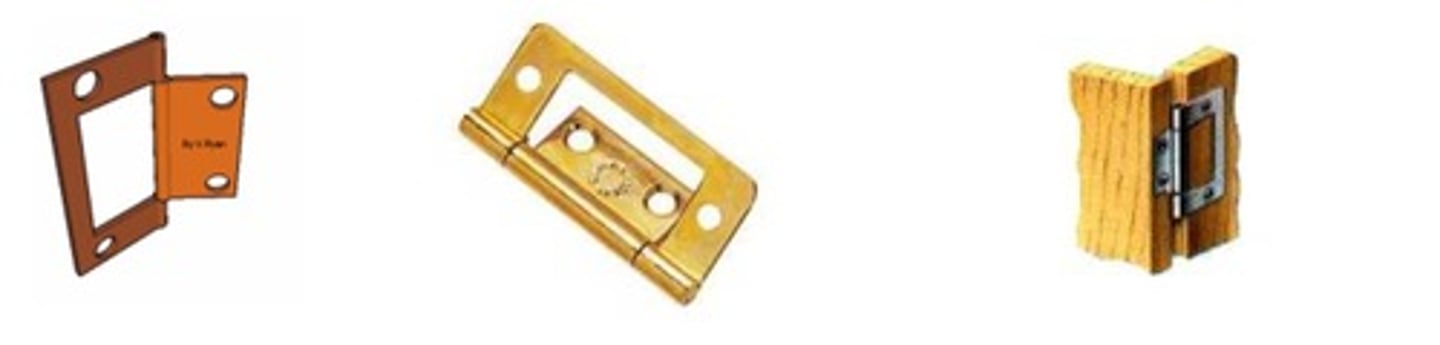 <p>This type of hinge does not require a recess to be cut. They are not as strong as butt hinges but can be used for light-weight doors and small box construction.</p>