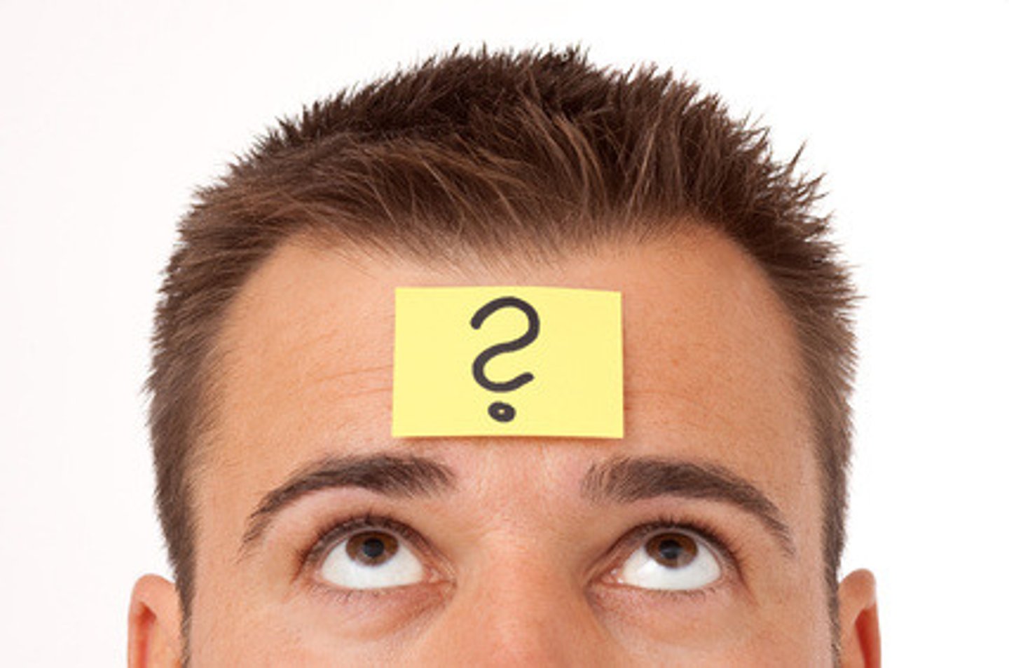 <p>vor einer Frage stehen</p>