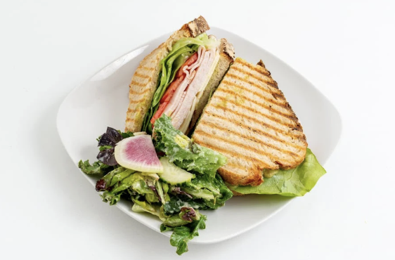 <ol start="4"><li><p>Sandwiches (Served with House Chips and Organic Mixed Greens): Cali Turkey Sandwich $14</p></li></ol><p></p>